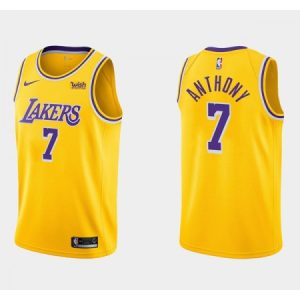 Men's Los Angeles Lakers #7 Carmelo Anthony Yellow Stitched Basketball Jersey M170
