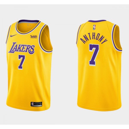 Men's Los Angeles Lakers #7 Carmelo Anthony Yellow Stitched Basketball Jersey M170