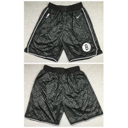 Men's Brooklyn Nets Black Shorts (Run Small) 4ZUD
