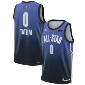 Men's 2023 All-Star #0 Jayson Tatum Blue Game Swingman Stitched Basketball Jersey MI4H