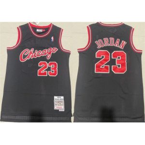 Men's Chicago Bulls #23 Michael Jordan Black Stitched Basketball Jersey V96E