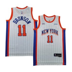 Men's New York Knicks #11 Jalen Brunson White Stitched Basketball Jersey 1KEO