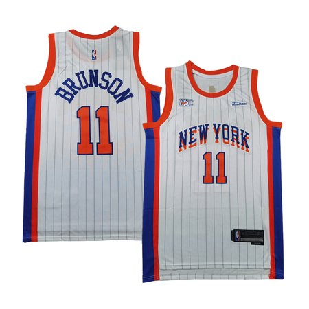 Men's New York Knicks #11 Jalen Brunson White Stitched Basketball Jersey 1KEO