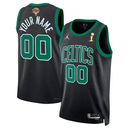Men's Boston Celtics Active Player Custom Black 2024 Finals Champions Statement Edition Stitched Basketball Jersey 2VSP