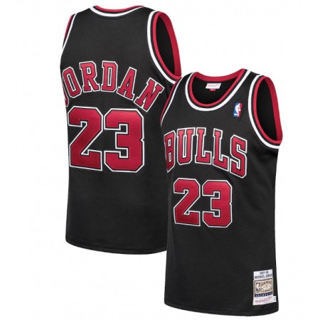 Men's Chicago Bulls #23 Michael Jordan Black 1997-98 Throwback Stitched Jersey PWBB