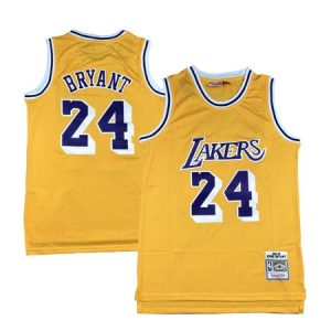 Men's Los Angeles Lakers #24 Kobe Bryant Yellow Stitched Basketball Jersey 15YA