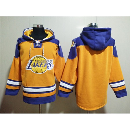 adaad32924862d07d50cf6b76a4590a3.jpeg Men's Los Angeles Lakers Blank Yellow Lace-Up Pullover Hoodie