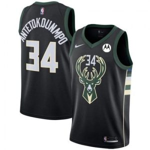 Men's Milwaukee Bucks #34 Giannis Antetokounmpo Black Stitched Basketball Jersey 9R8Z