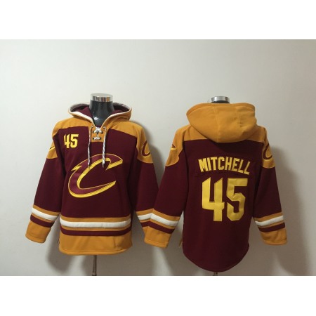 b0a9b8b01b93d347d656c7fa716c1a4e.jpeg Men's Cleveland Cavaliers #45 Donovan Mitchell Red Ageless Must-Have Lace-Up Pullover Hoodie