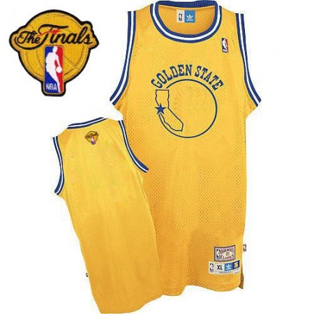 Men‘s Golden State Warriors Gold Throwback The Finals Patch Revolution 30 Jersey