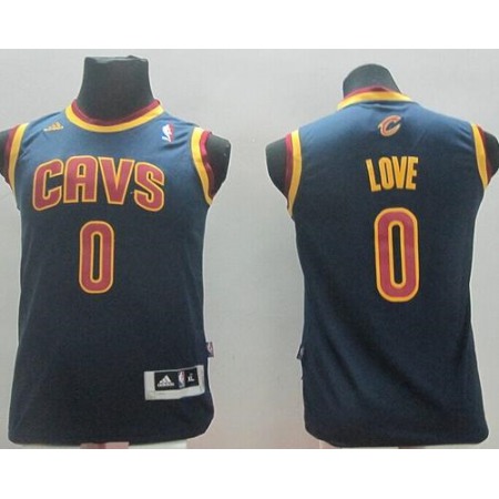 Youth Revolution 30 Cleveland Cavaliers #0 Kevin Love Navy Blue Stitched NBA Jersey