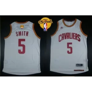 Revolution 30 Cavaliers #5 J.R. Smith White The Finals Patch Stitched NBA Jersey R2G4