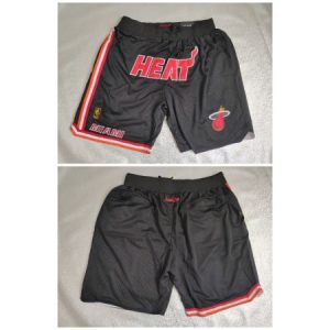 Men's Miami Heat Black Shorts (Run Small) 813B