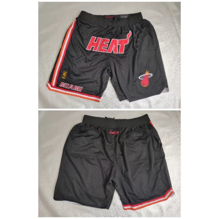 Men's Miami Heat Black Shorts (Run Small) JQ0L