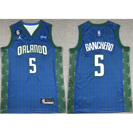 b697b185bdbb69ab5712979c76b015aa.jpeg Men's Orlando Magic #5 Paolo Banchero Blue With No.6 Patch Icon Edition Stitched Swingman Jersey TGBH