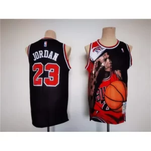 Men's Chicago Bulls #23 Michael Jordan Black Stitched Jersey 6UCU