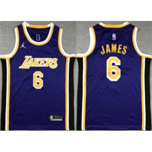 Youth Los Angeles Lakers #6 LeBron James Purple Stitched Basketball Jersey M714