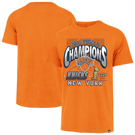 Men's New York Knicks Orange 2026 NBA Finals Champions Franklin T-Shirt