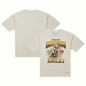 Men's New York Knicks Cream 2026 NBA Finals Champions T-Shirt