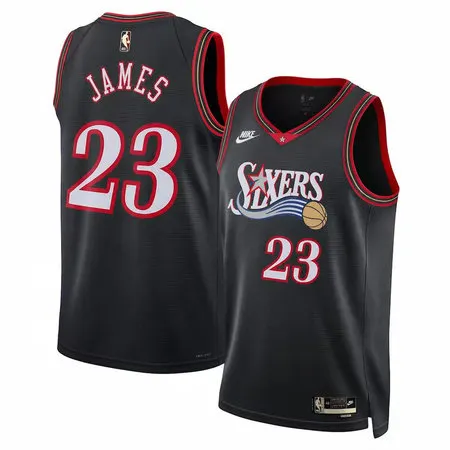 ba0045540b0cb3faaf8bf7be5e5bc8cd.webp Women's Philadelphia 76ers #23 LeBron James Black Classic Edition Jersey
