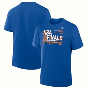 ba41815adbe31e1f9217e809682de559.jpeg Men's New York Knicks Blue 2026 NBA Finals Champions Celebration T-Shirt