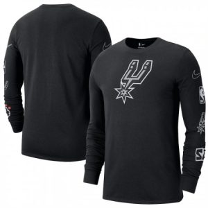 Men's San Antonio Spurs Black 2022/23 City Edition Essential Expressive Long Sleeve T-Shirt PPK2