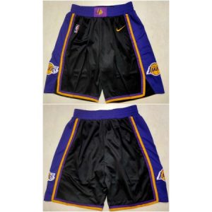 Men's Los Angeles Lakers Black Shorts (Run Small) 6758