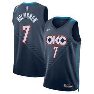 Youth Oklahoma City Thunder #7 Chet Holmgren Nike Blue 2025/26 City Edition Swingman Jersey