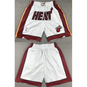 Men's Miami Heat White Shorts (Run Small) U8X3