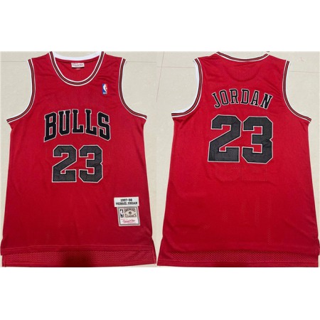 Men's Chicago Bulls #23 Michael Jordan Red 1997-98 Throwback Stitched Jersey OGHA