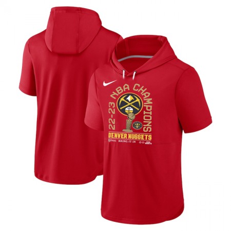 bf4f1f279de2c49722b874268729807d.jpeg Men's Denver Nuggets Red 2022-23 Champions Performance Short Sleeve Pullover Hoodie