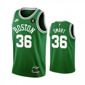 Men's Boston Celtics #36 Marcus Smart Green No.6 Patch Stitched Basketball Jersey J5PP