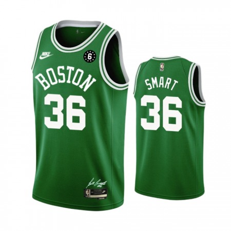 Men's Boston Celtics #36 Marcus Smart Green No.6 Patch Stitched Basketball Jersey J5PP