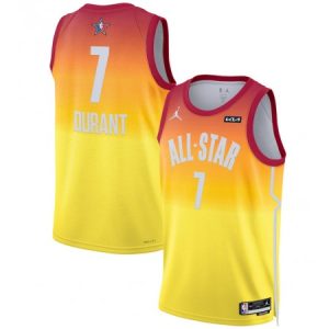 Men's 2023 All-Star #7 Kevin Durant Orange Game Swingman Stitched Basketball Jersey T69J