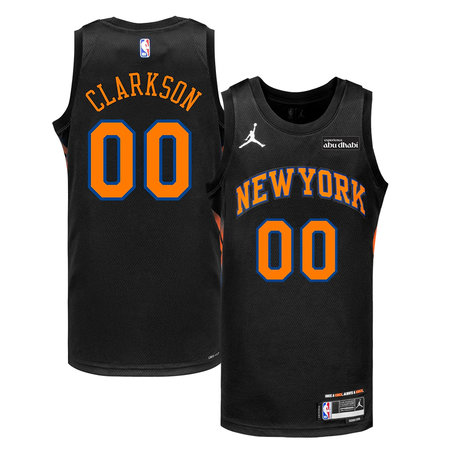 c17b72d6b0c886568e2c88d90eadd704.jpeg Women's New York Knicks #00 Jordan Clarkson Black Stitched Basketball Jersey