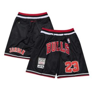 Men's Chicago Bulls #23 Michael Jordan Black Shorts EQGW