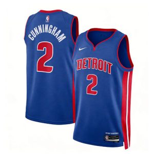 Youth Detroit Pistons #2 Cade Cunningham Blue Swingman Icon Edition Jersey