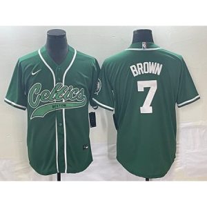 c2769510a47b98bbf898645b1ec7944e.jpeg Men's Boston Celtics #7 Jaylen Brown Green Stitched Baseball Jersey PQQU