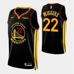 Men's Golden State Warriors #22 Andrew Wiggins Black 2023/24 City Edition Stitched Basketball Jersey 3OGQ