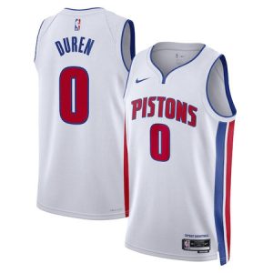 Youth Detroit Pistons #0 Jalen Duren White Swingman Association Edition Jersey