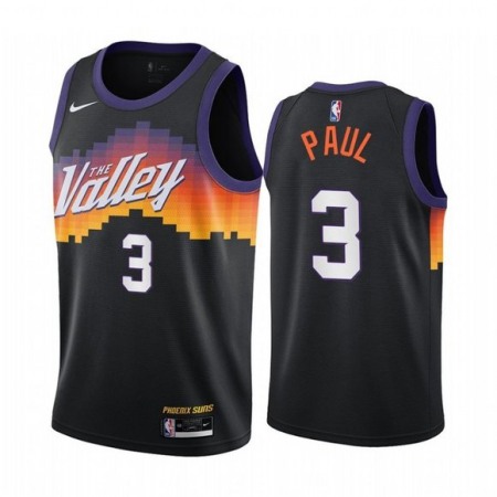 Men's Phoenix Suns #3 Chris Paul 2020 Black City Edition Stitched Jersey QDBZ