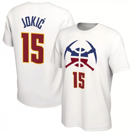 c6976831fd083970177eb1579ca52371.jpeg Men's Denver Nuggets #15 Nikola Jokic White Name & Number T-Shirt