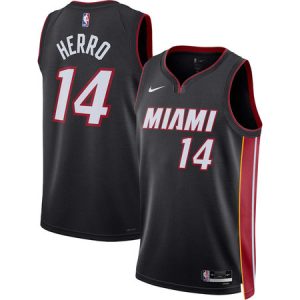 Men's Miami Heat #14 Tyler Herro Nike Black Swingman Icon Edition Jersey