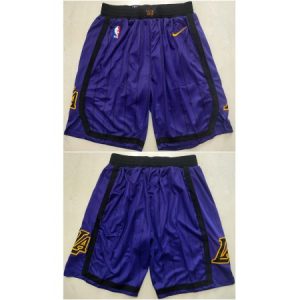 Men's Los Angeles Lakers Purple Shorts (Run Small) KY1M
