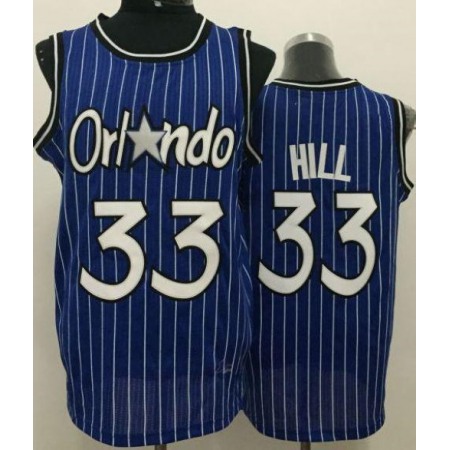 Magic #33 Grant Hill Blue Throwback Stitched NBA Jersey CIZS