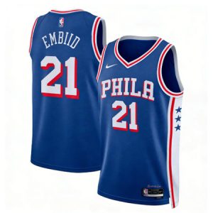 Youth Philadelphia 76ers #21 Joel Embiid Blue Swingman Icon Edition Jersey