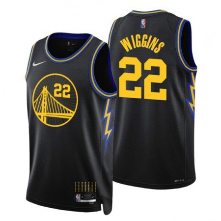 Men's Golden State Warriors #22 Andrew Wiggins 2021/22 City Edition Black 75th Anniversary Stitched Basketball Jersey VG5X