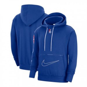 Men's Philadelphia 76ers Blue 2022/23 City Edition Courtside Heavyweight Fleece Pullover Hoodie
