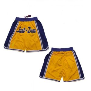 Men's Los Angeles Lakers Yellow Shorts (Run Small) 95CS