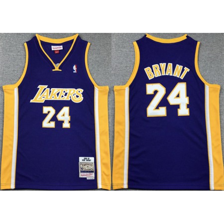 Youth Los Angeles Lakers #24 Kobe Bryant Purple Stitched Basketball Jersey WG8R
